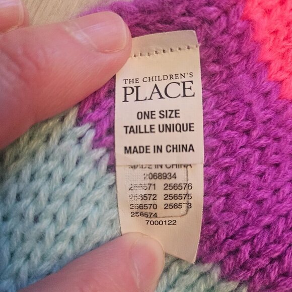 Children’s Place Knit Infinity Scarf Rainbow Stripes One Size - Picture 6 of 9
